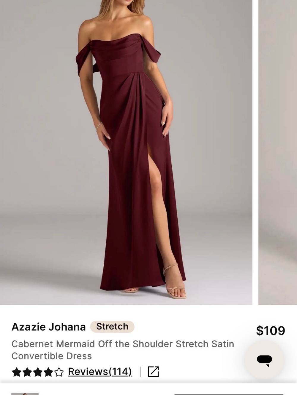 Azazie Off-the-Shoulder Convertible Gown in Cabernet